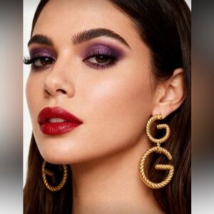 Fashion Jewelry Gold Monogram Earrings